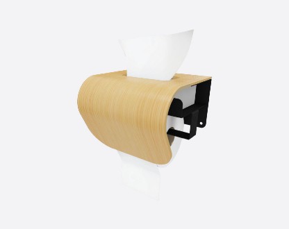 CAPTAIN wall-mounted toilet roll holder w/ wet wipes dispenser