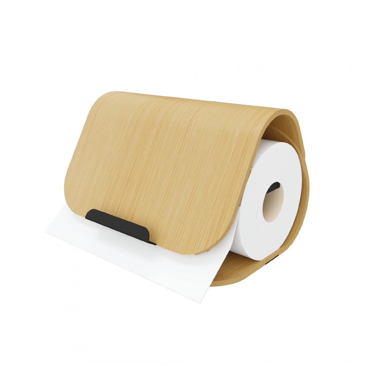 PILOT oak paper towel dispenser with tablet holder - Practical accessory for the kitchen.