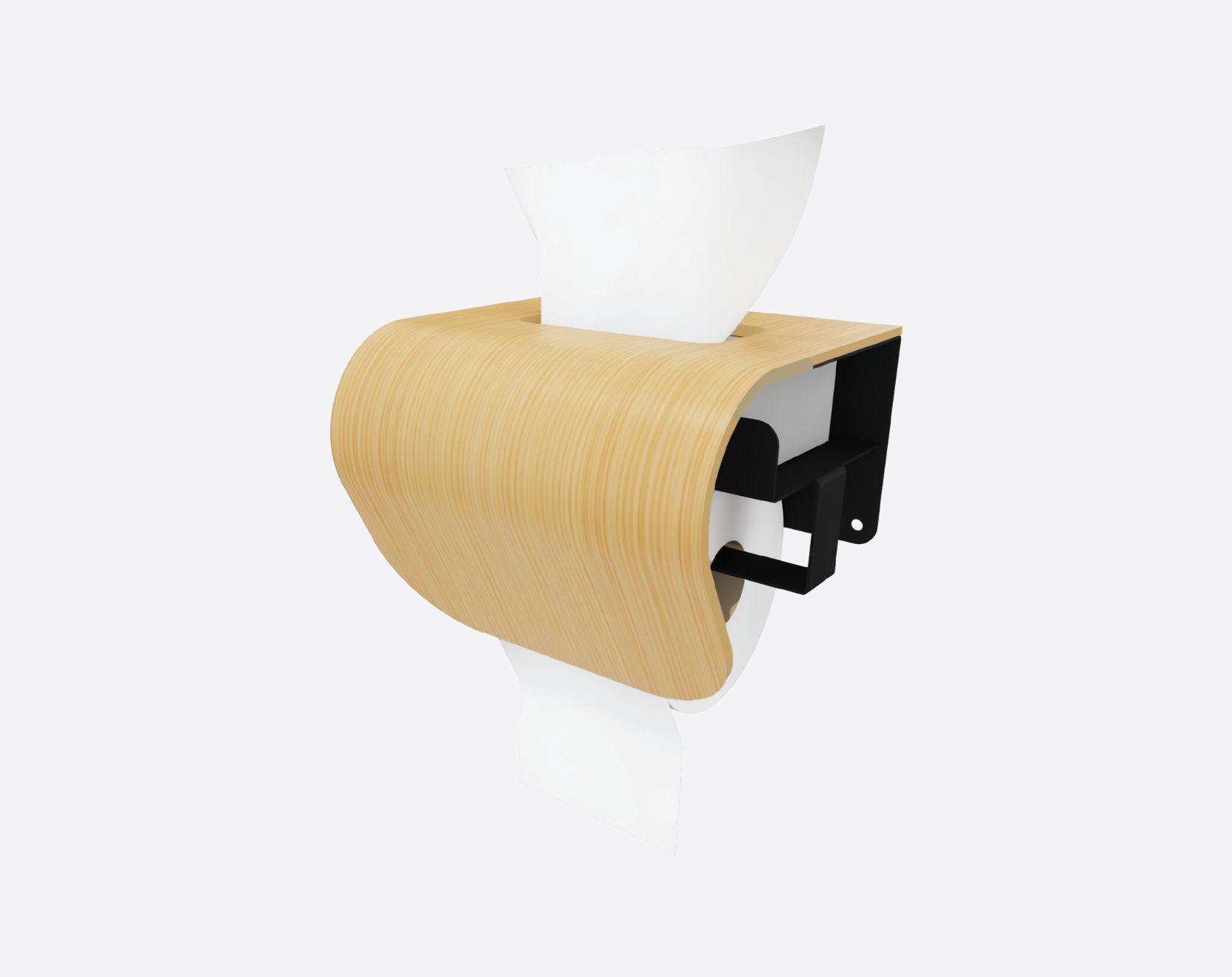 CAPTAIN wall-mounted toilet roll holder w/ wet wipes dispenser