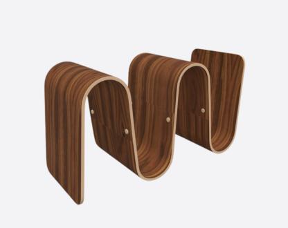 MEANDER bookend (long, walnut)