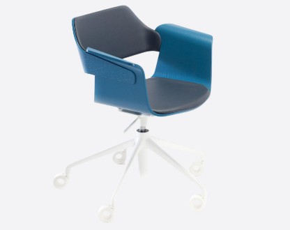 FLAGSHIP height-adjustable swivel armchair with castors