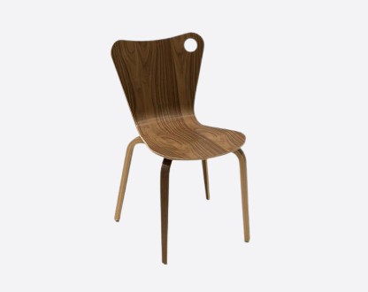 ANDY walnut chair with wooden legs